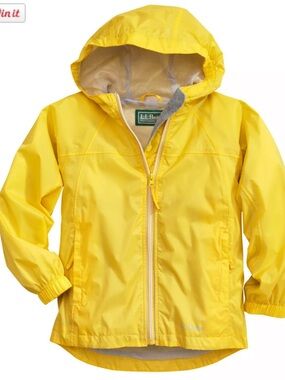 L.L. Bean Bright Yellow Hooded Raincoat size 12-18 months